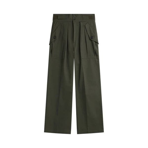 The Frankie Shop Tova Cargo Pants - Deep Green - Oversized Minimalist Pants in Green - Shop at Coveti