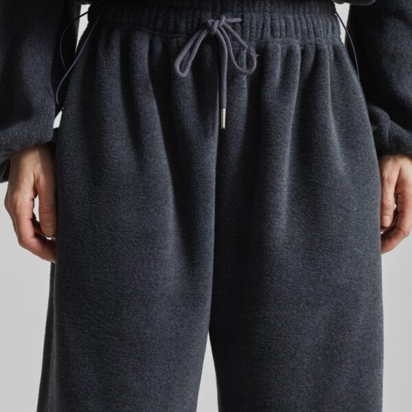 The Frankie Shop Treveray Fleece Sweatpants - Dark Grey - Oversized Minimalist Pants in Grey - Shop at Coveti