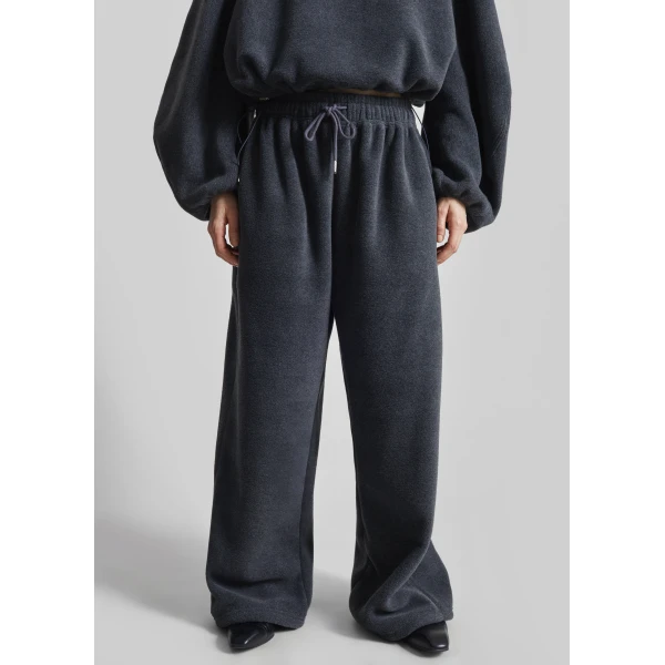 The Frankie Shop Treveray Fleece Sweatpants – Dark Grey, view 6