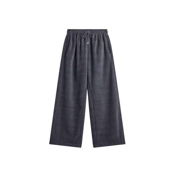 The Frankie Shop Treveray Fleece Sweatpants - Dark Grey - Oversized Minimalist Pants in Grey - Shop at Coveti