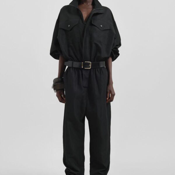 The Frankie Shop Tropez Jumpsuit - Black - Oversized Minimalist Jumpsuit in Black - Shop at Coveti