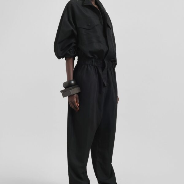 The Frankie Shop Tropez Jumpsuit - Black - Oversized Minimalist Jumpsuit in Black - Shop at Coveti