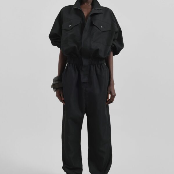 The Frankie Shop Tropez Jumpsuit - Black - Oversized Minimalist Jumpsuit in Black - Shop at Coveti