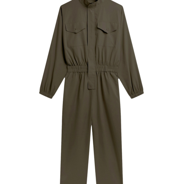 The Frankie Shop Tropez Jumpsuit - Khaki - Oversized Minimalist Jumpsuit in Green - Shop at Coveti
