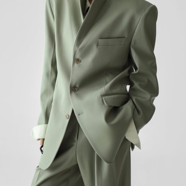 The Frankie Shop Trosa Blazer - Pale Olive - Oversized Minimalist Jackets in Green - Shop at Coveti
