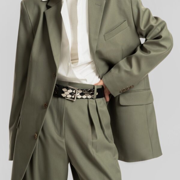 The Frankie Shop Trosa Blazer - Pale Olive - Oversized Minimalist Jackets in Green - Shop at Coveti