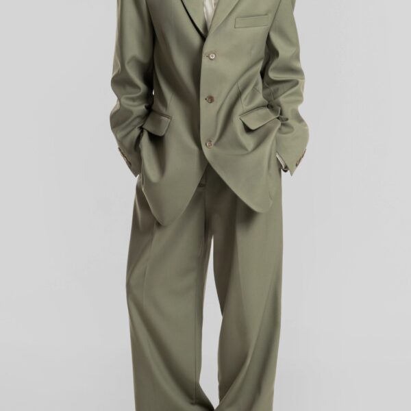The Frankie Shop Trosa Blazer - Pale Olive - Oversized Minimalist Jackets in Green - Shop at Coveti