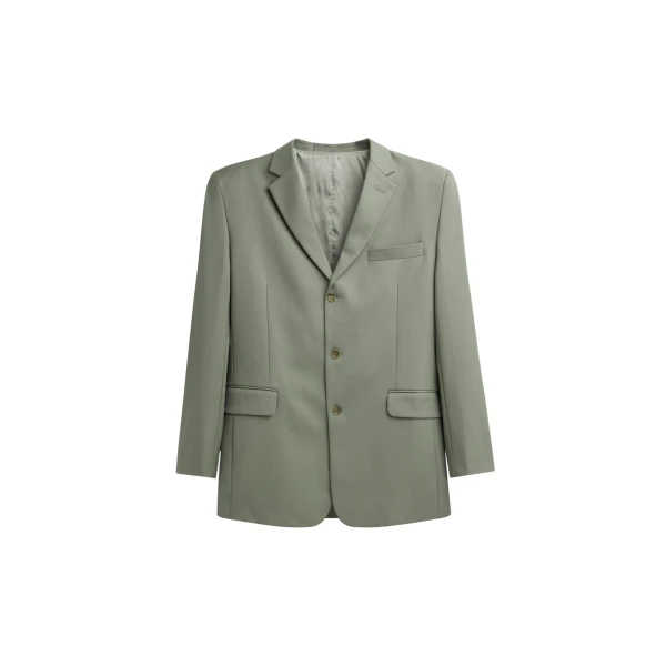 The Frankie Shop Trosa Blazer - Pale Olive - Oversized Minimalist Jackets in Green - Shop at Coveti