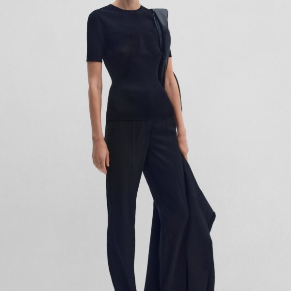 The Frankie Shop Trousers #02 - Black - Oversized Minimalist Pants in Black - Shop at Coveti