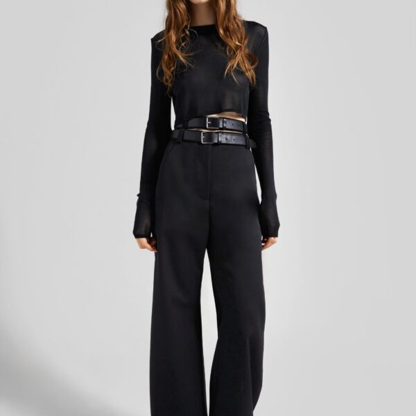 The Frankie Shop Trousers #03 - Black - Oversized Minimalist Pants in Black - Shop at Coveti