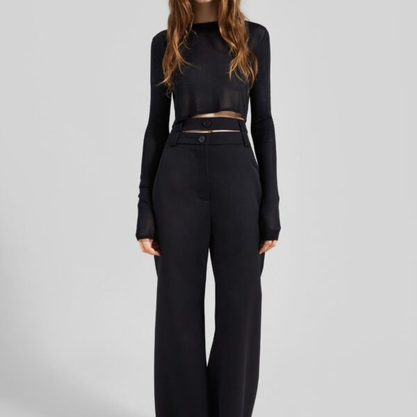 The Frankie Shop Trousers #03 - Black - Oversized Minimalist Pants in Black - Shop at Coveti
