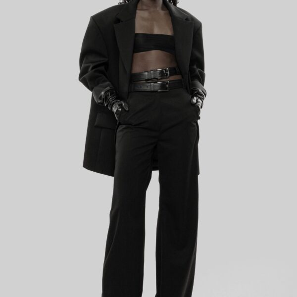The Frankie Shop Trousers #03 - Black - Oversized Minimalist Pants in Black - Shop at Coveti
