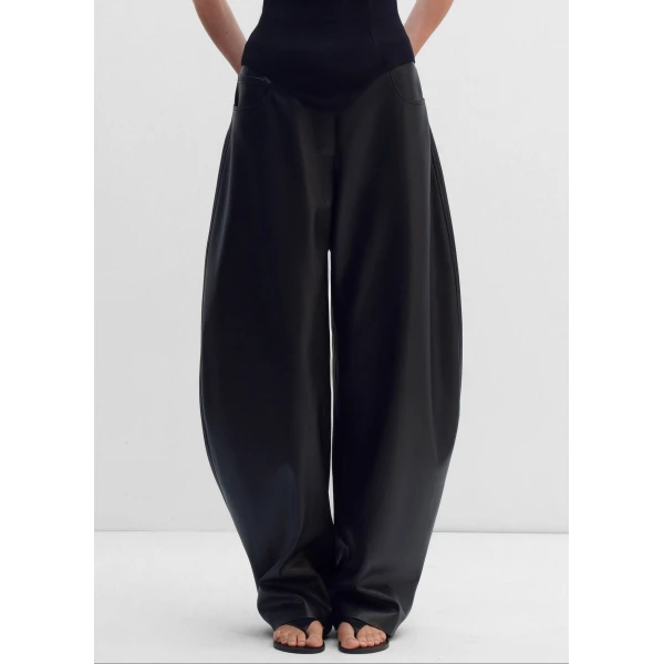 The Frankie Shop Trousers #08 - Black - Oversized Minimalist Pants in Black - Shop at Coveti