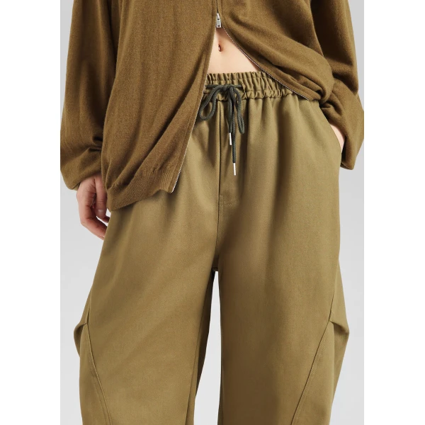 The Frankie Shop Tulsa Curved Pants – Dark Olive, view 4