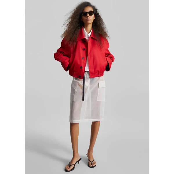 The Frankie Shop Turenne Curved Jacket – Red, view 2