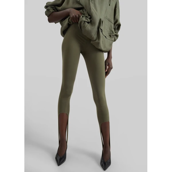 The Frankie Shop Twilla Stirrup Leggings – Olive, view 3