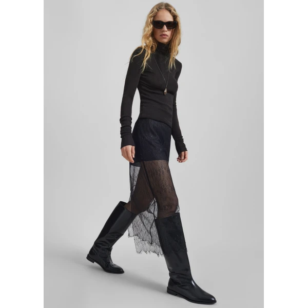 The Frankie Shop Utica Thin Turtleneck Sweater – Black, view 6
