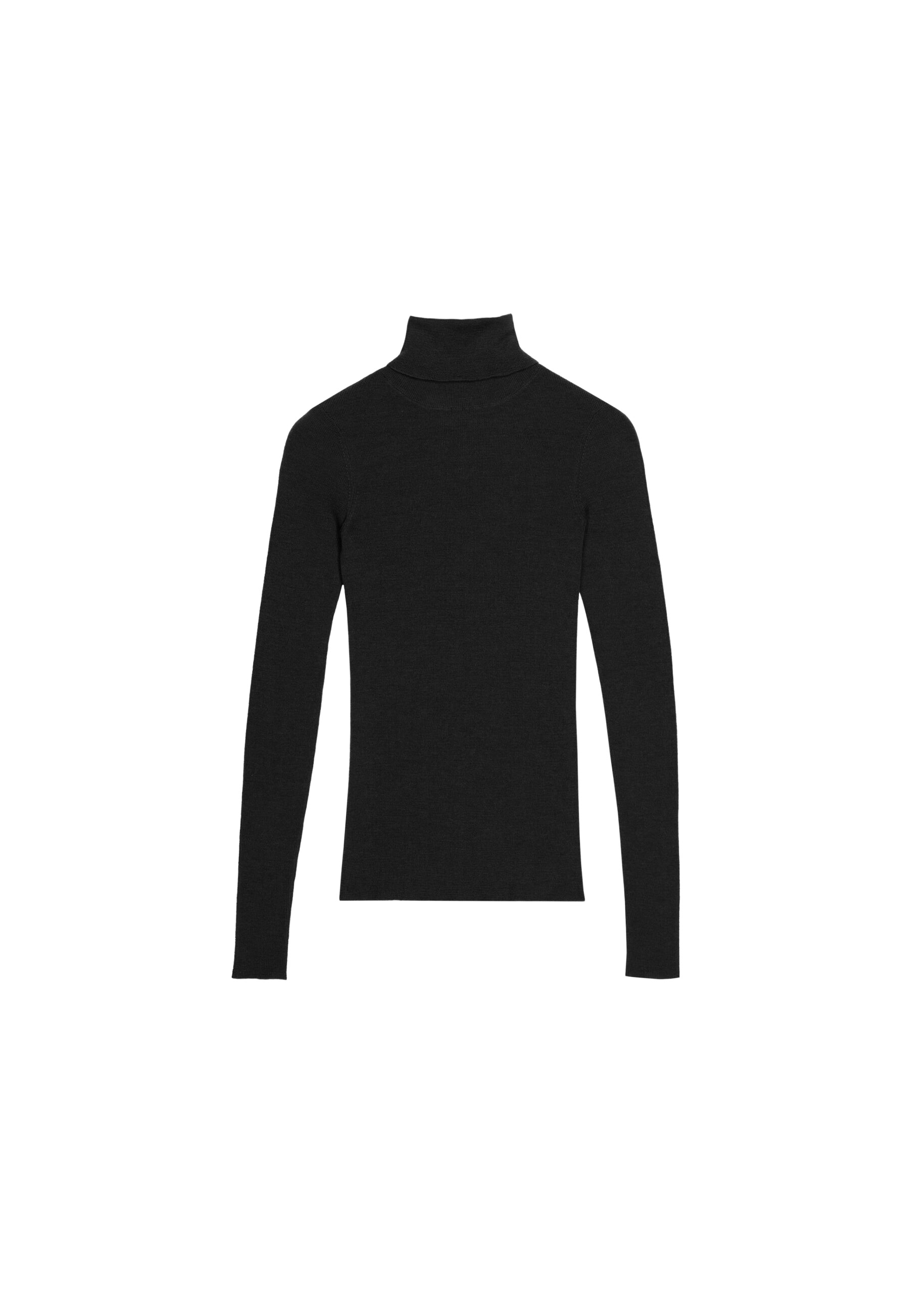 The Frankie Shop Utica Thin Turtleneck Sweater - Black - Oversized Minimalist Knitwear in Black - Shop at Coveti