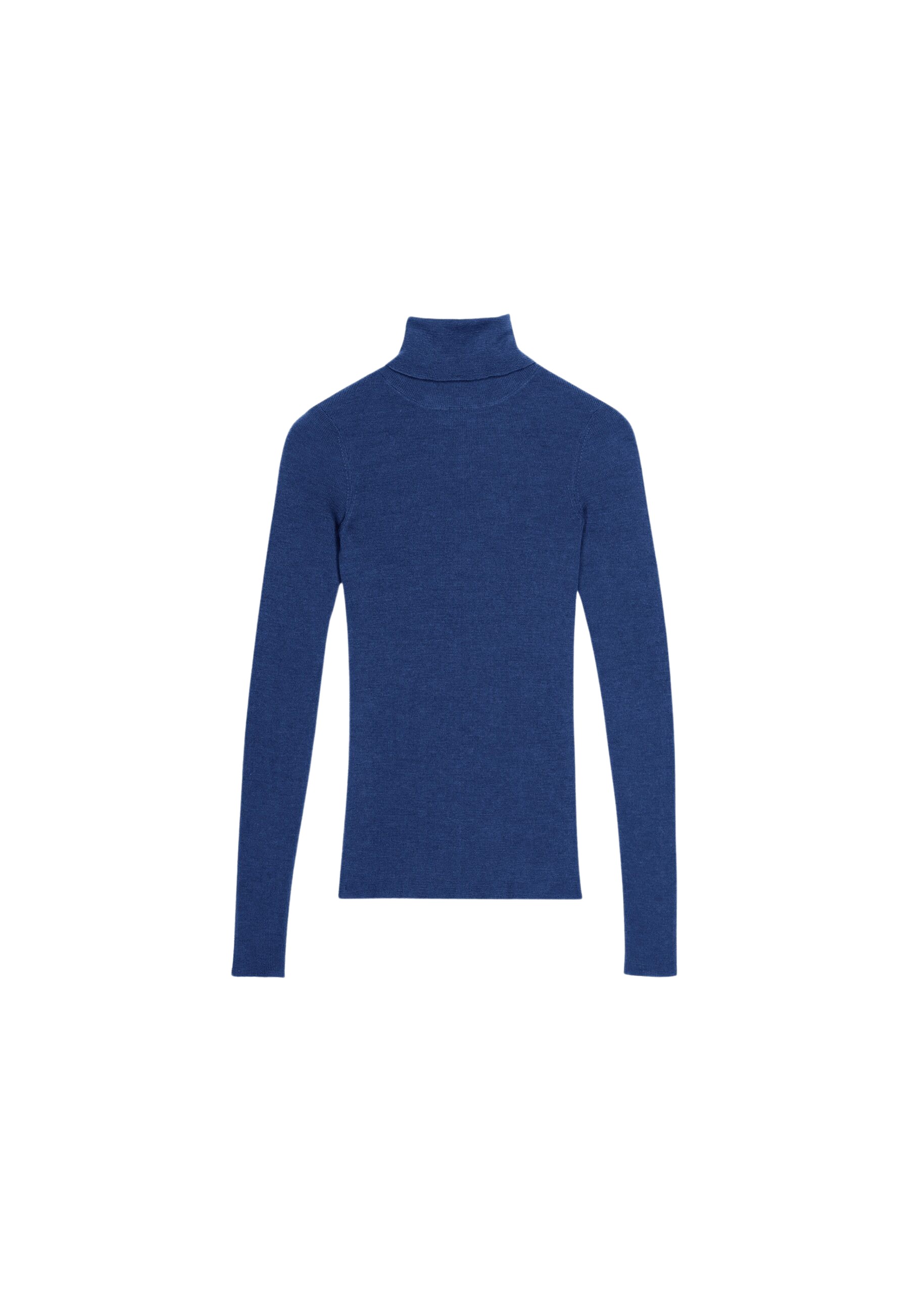 The Frankie Shop Utica Thin Turtleneck Sweater - Blue - Oversized Minimalist Knitwear in Blue - Shop at Coveti