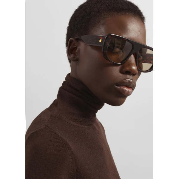 The Frankie Shop Utica Thin Turtleneck Sweater – Brown, view 3