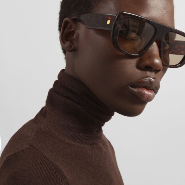 The Frankie Shop Utica Thin Turtleneck Sweater - Brown - Oversized Minimalist Knitwear in Beige - Shop at Coveti