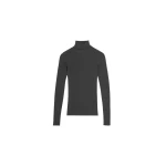 The Frankie Shop Utica Thin Turtleneck Sweater - Dark Grey Melange - Oversized Minimalist Knitwear in Grey - Shop at Coveti