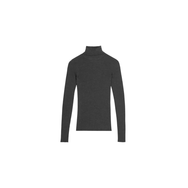 The Frankie Shop Utica Thin Turtleneck Sweater – Dark Grey Melange