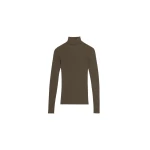 The Frankie Shop Utica Thin Turtleneck Sweater - Olive - Oversized Minimalist Knitwear in Green - Shop at Coveti
