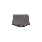 The Frankie Shop Vail Brushed Wool Hot Pants - Grey Melange - Oversized Minimalist Shorts in Grey - Shop at Coveti
