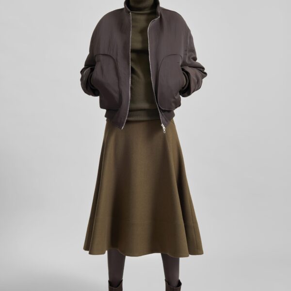The Frankie Shop Valdres Padded Bomber Jacket - Brown - Oversized Minimalist Jackets in Beige - Shop at Coveti