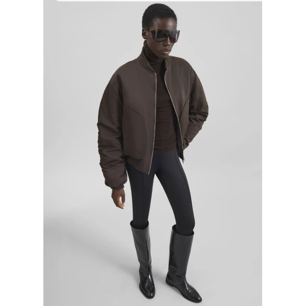 The Frankie Shop Valdres Padded Bomber Jacket – Brown, view 6