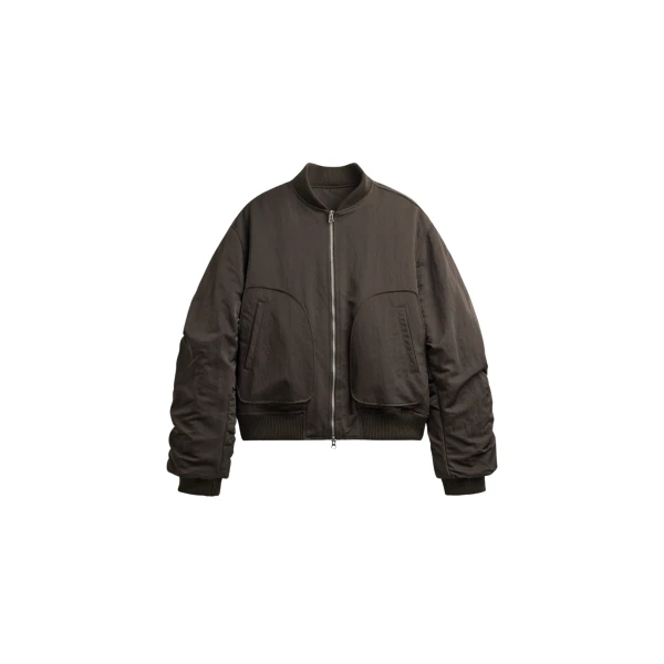 The Frankie Shop Valdres Padded Bomber Jacket - Brown - Oversized Minimalist Jackets in Beige - Shop at Coveti