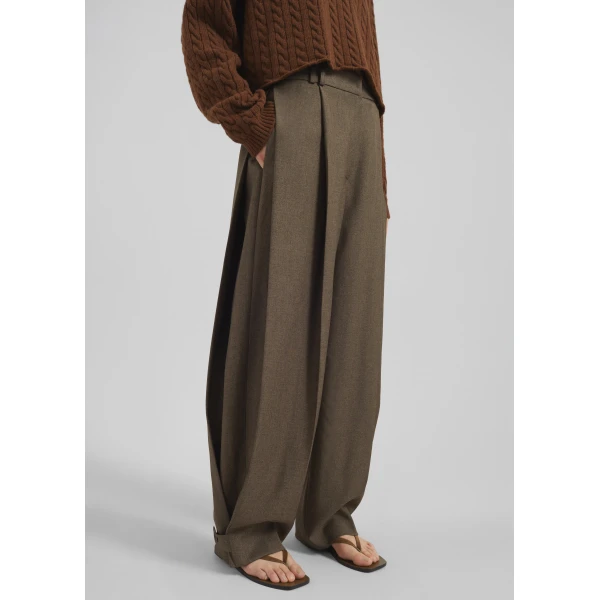 The Frankie Shop Vallsta Tailored Trousers – Brown Melange, view 2