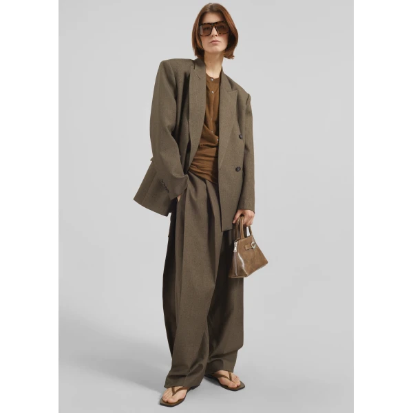 The Frankie Shop Vallsta Tailored Trousers – Brown Melange, view 3