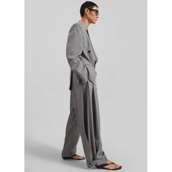 The Frankie Shop Vallsta Tailored Trousers – Grey Melange, view 4