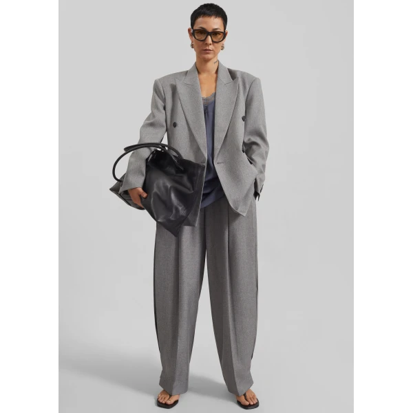 The Frankie Shop Vallsta Tailored Trousers – Grey Melange, view 6