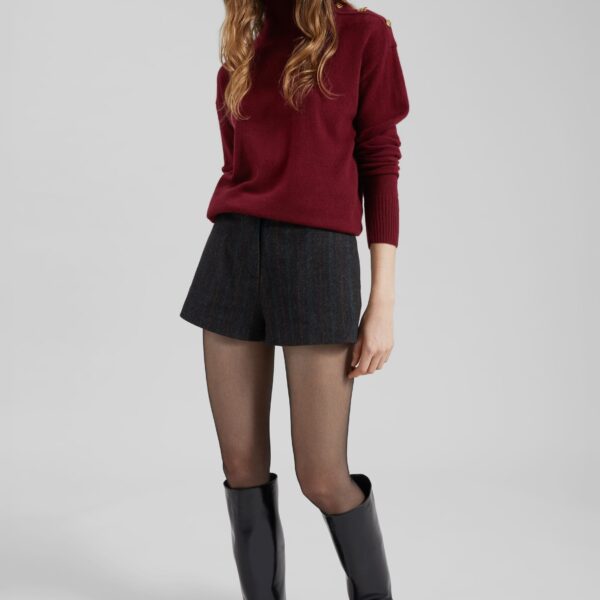 The Frankie Shop Vanille Wool Sweater - Cabernet - Oversized Minimalist Knitwear in Red - Shop at Coveti