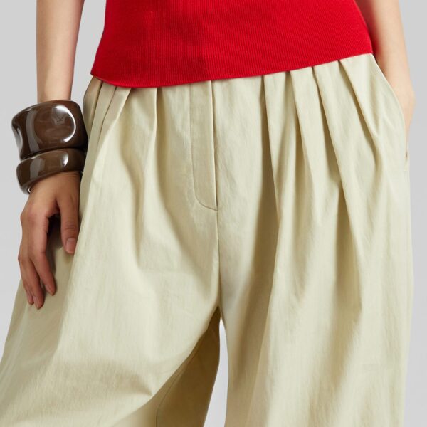 The Frankie Shop Vannes Balloon Pants - Beige - Oversized Minimalist Pants in Beige - Shop at Coveti