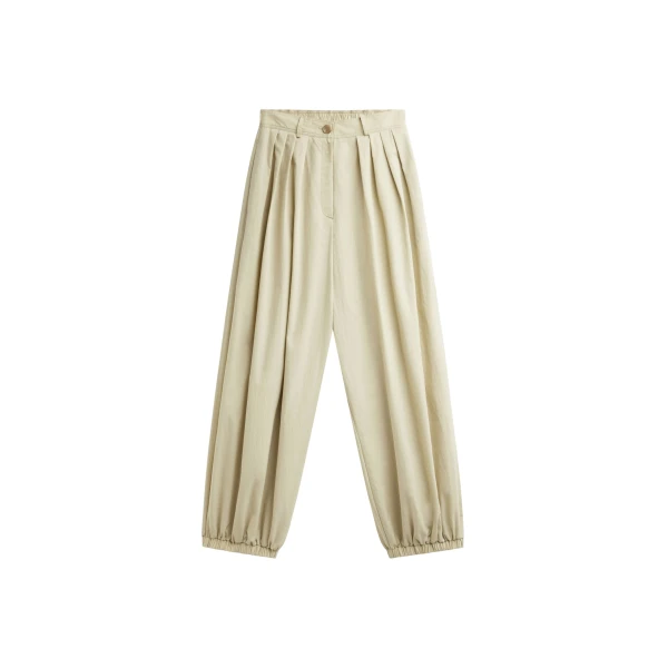 The Frankie Shop Vannes Balloon Pants - Beige - Oversized Minimalist Pants in Beige - Shop at Coveti