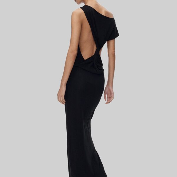 The Frankie Shop Varena Twisted Cut-Out Maxi Dress - Black - Oversized Minimalist Dresses in Black - Shop at Coveti