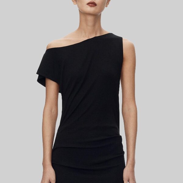 The Frankie Shop Varena Twisted Cut-Out Maxi Dress - Black - Oversized Minimalist Dresses in Black - Shop at Coveti