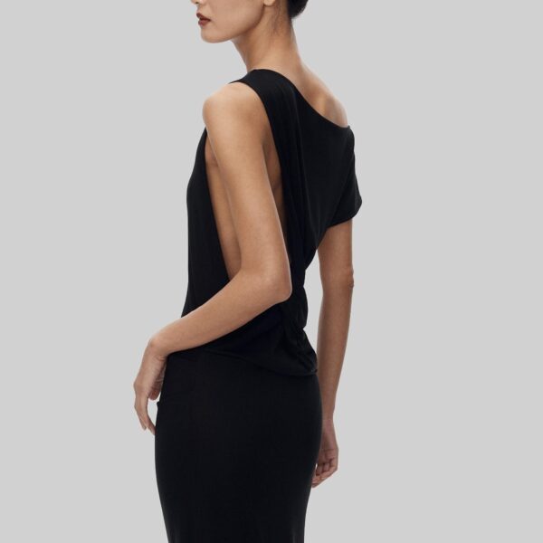 The Frankie Shop Varena Twisted Cut-Out Maxi Dress - Black - Oversized Minimalist Dresses in Black - Shop at Coveti