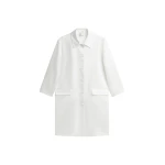 The Frankie Shop Vavin Satin Long Jacket - White - Oversized Minimalist Jackets in White - Shop at Coveti