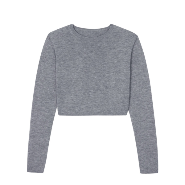 The Frankie Shop Veer Zip Cropped Sweater - Grey - Oversized Minimalist Knitwear in Grey - Shop at Coveti