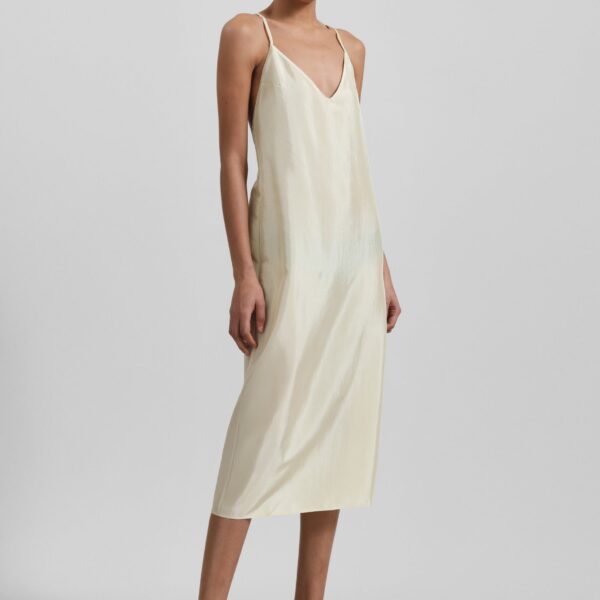 The Frankie Shop Vence Slip Dress - Pale Yellow - Oversized Minimalist Dresses in Yellow - Shop at Coveti