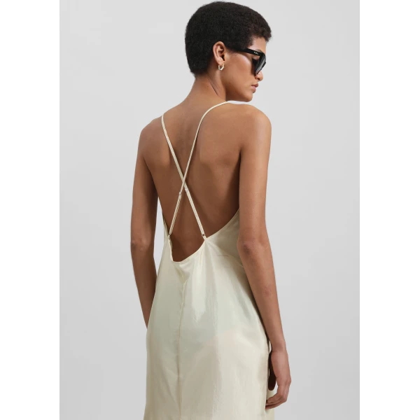 The Frankie Shop Vence Slip Dress – Pale Yellow, view 3