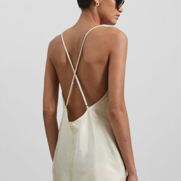 The Frankie Shop Vence Slip Dress - Pale Yellow - Oversized Minimalist Dresses in Yellow - Shop at Coveti