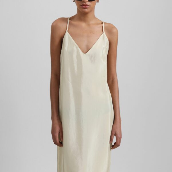 The Frankie Shop Vence Slip Dress - Pale Yellow - Oversized Minimalist Dresses in Yellow - Shop at Coveti