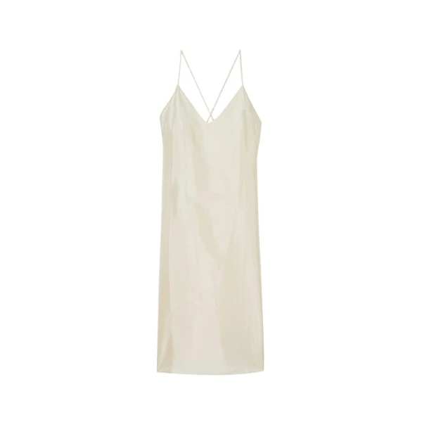 The Frankie Shop Vence Slip Dress - Pale Yellow - Oversized Minimalist Dresses in Yellow - Shop at Coveti