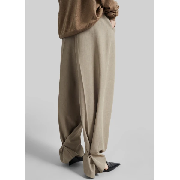 The Frankie Shop Venlo Pleated Trousers – Beige, view 3